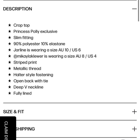 Princess Polly Lucy halter top multi NWT - Picture 4 of 6